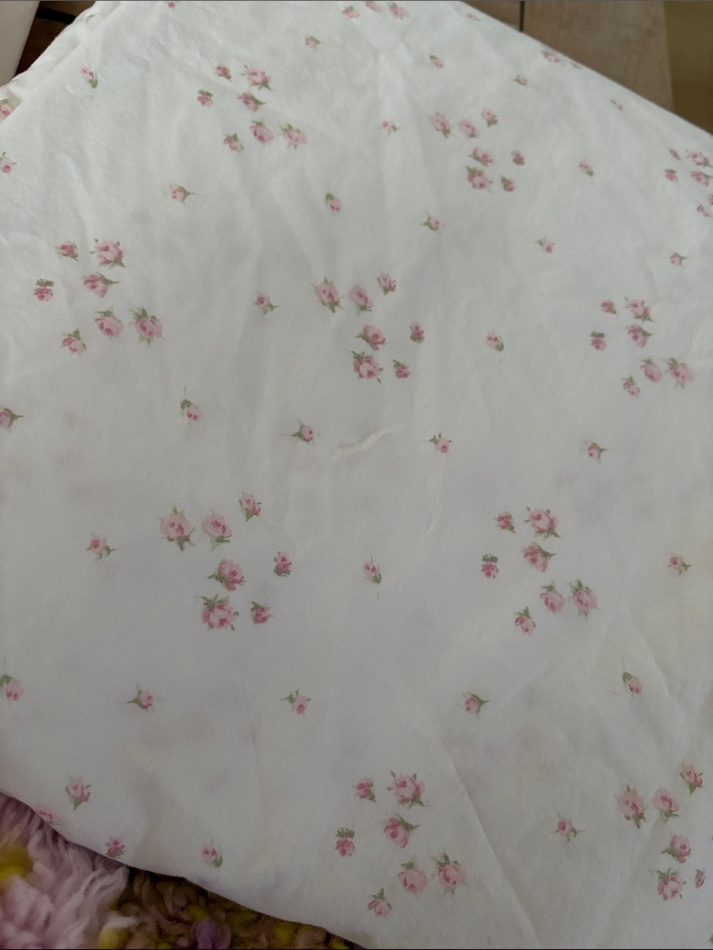 🍓 SIMPLY SHABBY CHIC SPRINKLES rose bud Queen flat sheet